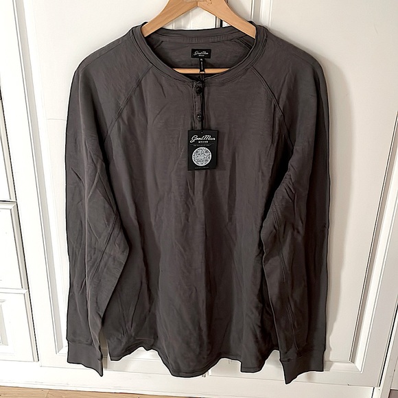 GOODMAN Henley! NWT! Men’s XL, Grey, long sleeved! - Picture 2 of 6